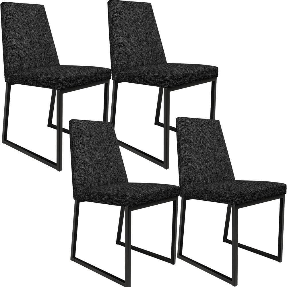 Kit 04 Cadeiras Sala De Jantar L02 Chumbo