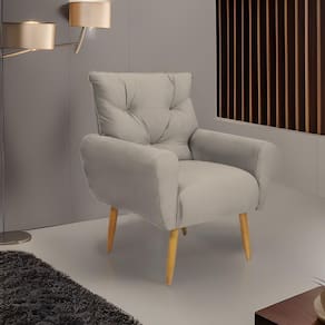 Poltrona Decorativa Para Sala De Estar Quarto E Escritorio Denver Veludo Matrix - Cappuccino Cappuccino
