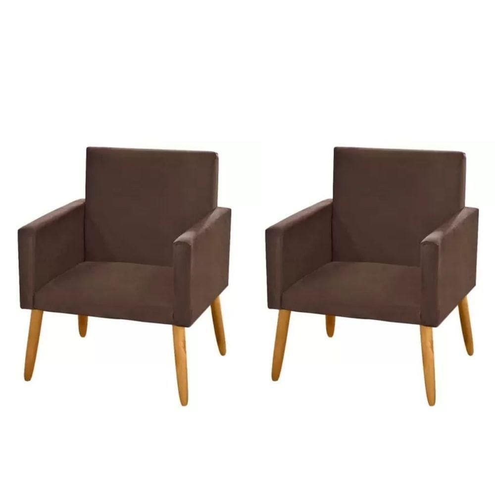 2 Poltronas Anitta-Suede Marrom