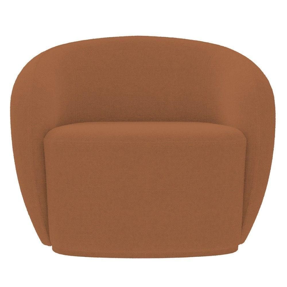 Poltrona Para Sala De Estar Giratória Orgânica Garbin K04 Bouclê Terracota - Mpozenato