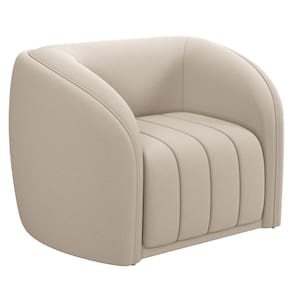 Poltrona Decorativa Para Sala De Estar Lazio M03 Veludo Bege - Lyam Decor