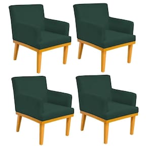 Kit 04 Poltronas Beatriz W01 Suede Verde Musgo