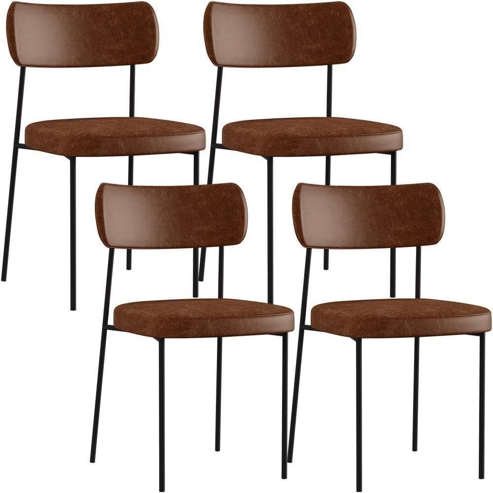 Kit 04 Cadeirass Sala De Jantar F01 Marrom