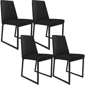 Kit 04 Cadeiras Sala De Jantar L02 Preto