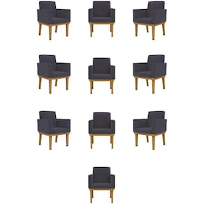 Kit 10 Poltronas Decorativa Reforçada - Balaqui Decor Cor:cinza