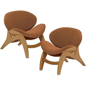 Kit 2 Poltronas Decorativa Orgânica Sala Living Kadosh L02 Bouclê Terracota