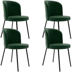 Kit 4 Cadeiras Sala De Jantar Estofada Gavi L02 Couríssimo Verde Musgo