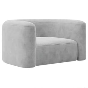 Poltrona Decorativa Sala De Estar Recepção Melina Linho Adj Decor Cinza