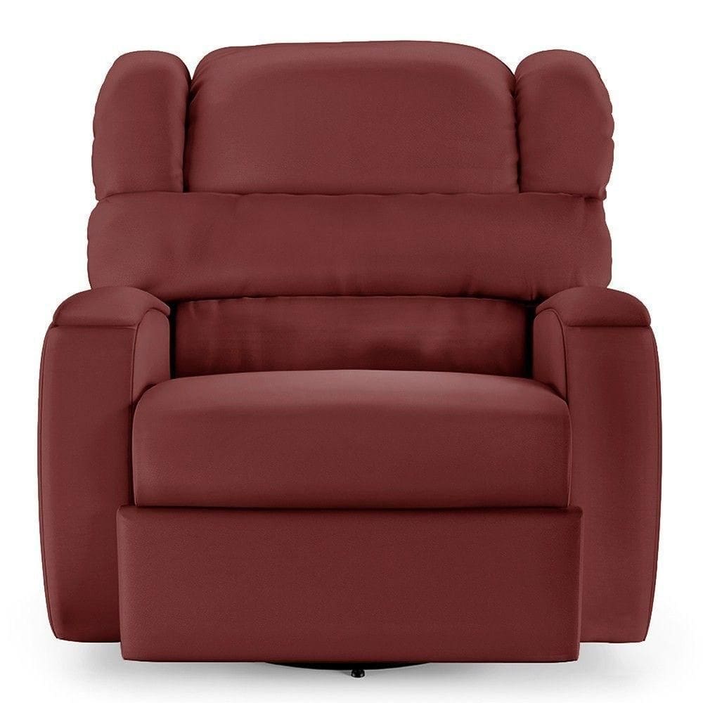 Poltrona Do Papai Reclinável Kalie Glider Giratória Massagem Fh9 Pu Vermelho - Mpozenato
