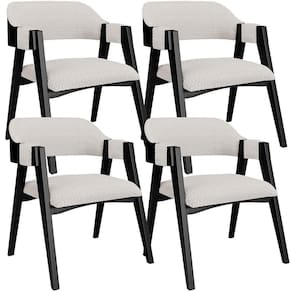 Kit 04 Cadeiras Para Sala De Jantar E Estar Living Estofada Suran L02 Preto Bouclê Cru - Lyam