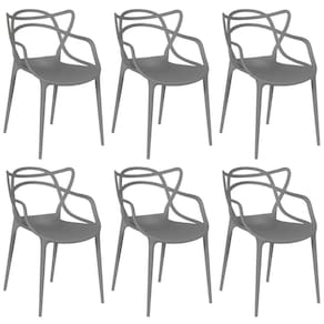 Kit 6 Cadeiras Allegra - Cinza Escuro