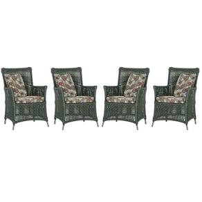 4 Poltronas Igapó Alumínio Pintura Fendi Corda Náutica E6 Verde