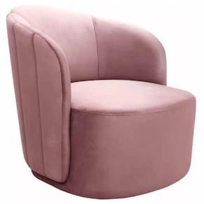 Poltrona Decorativa Stela Cadeira Redonda Concha Veludo Rose