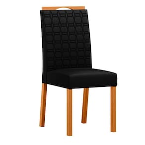Conjunto Com 2 Cadeiras De Jantar Estofada Mariah Ypê Veludo Preto Ja03