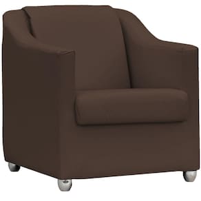 Poltrona Decorativa Para Sala Mila Corino Cores Pé De Plástico Cromado - Marrom, Corino