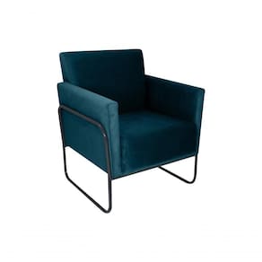 Poltrona Decorativa Pés Em Metal Atlanta Matrix - Turqueza Turqueza
