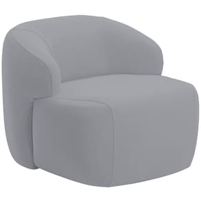 Poltrona Decorativa Fixa Orgânica Living Barolo L06 Veludo Cinza
