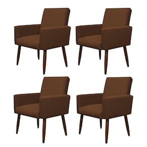 Kit 4 Poltronas Decorativa Sala E Quarto Nina Suede Herrero Cor:cobre