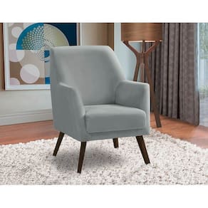 Poltrona Decorativa Sala De Jantar Magali Lisa Veludo Cinza Claro Lansofbr