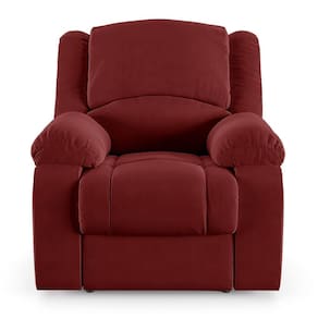 Poltrona Do Papai Reclinável Pietra Elétrica Led Fh9 Veludo Vermelho - Mpozenato