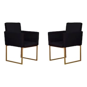Conjunto 02 Poltronas Para Recepção E Sala Klara Suede Preto