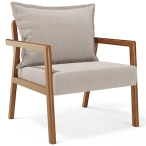 Poltrona Decorativa Para Sala De Estar E Living Alícia B04 Bouclê Creme