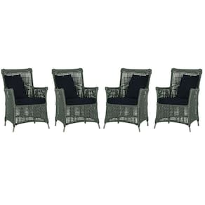4 Poltronas Igapó Alumínio Pintura Fendi Corda Náutica E12 Verde