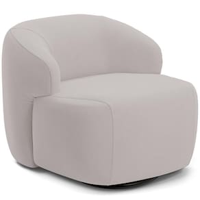 Poltrona Decorativa Orgânica Giratória Living Barolo L06 Veludo Grafite