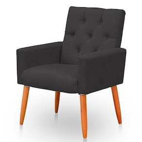 Poltrona Para Sala Reforçada Confortável íris Suede Cor Cinza