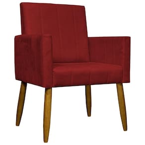 Poltrona Decorativa Mari - Vermelho Suede