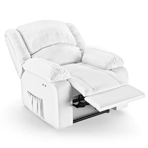 Poltrona Do Papai Reclinável Pietra Power Touch Usb Fh9 Pu Branco - Mpozenato