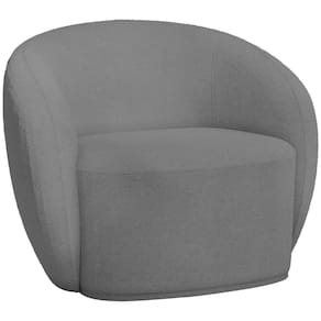 Poltrona Decorativa Para Sala De Estar Living Gliese K01 Bouclê Cinza