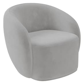 Poltrona Para Sala De Estar Orgânica Kit Com 2 Garbin K04 Veludo Cinza - Mpozenato