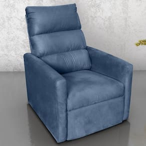 Poltrona Reclinável Do Papai Neiva Suede Azul