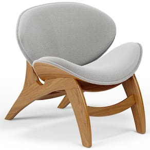 Poltrona Decorativa Orgânica Sala Living Kadosh L02 Bouclê Cinza