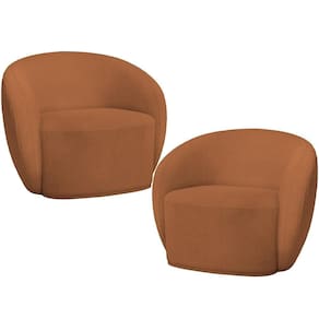 Kit 02 Poltronas Decorativas Para Sala De Estar Living Gliese K01 Bouclê Mostarda