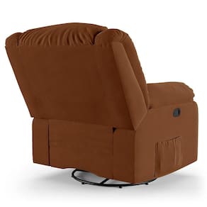 Poltrona Do Papai Reclinável Pietra Glider Giratória Fh9 Veludo Terracota - Mpozenato