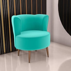 Poltrona Para Sala De Recepção Ceará Veludo Verde Menta