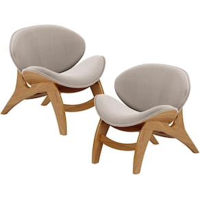 Kit 2 Poltronas Decorativa Orgânica Sala Living Kadosh L02 Bouclê Creme