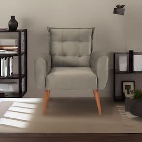 Poltrona Decorativa Para Sala De Estar Quarto E Escritorio Dakota Veludo Matrix - Cappuccino Cappuccino