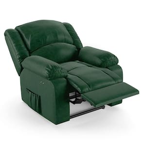 Poltrona Do Papai Reclinável Pietra Power Touch Usb Fh9 Pu Verde Musgo - Mpozenato