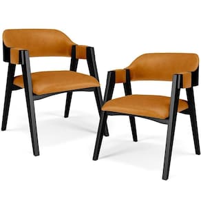 Kit 2 Cadeiras Sala De Jantar Estar Living Estofada Suran L02 Preto Couríssimo Whisky - Lyam Decor