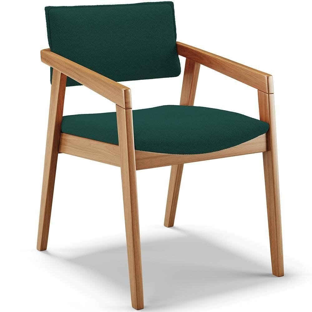 Cadeira Para Sala De Jantar Estar Living Giorgia B04 Bouclê Verde - Lyam Decor