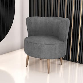 Poltrona Para Sala De Recepção Bela Boucle Cinza