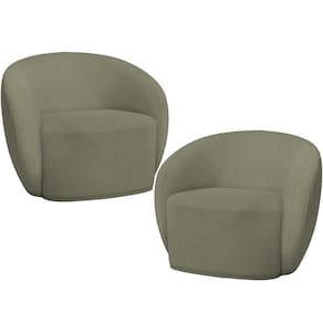 Kit 02 Poltronas Decorativas Para Sala De Estar Living Gliese K01 Bouclê Verde