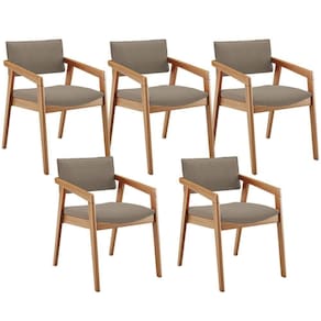 Kit 05 Cadeiras Para Sala De Jantar Estar Living Giorgia B04 Bouclê Bege