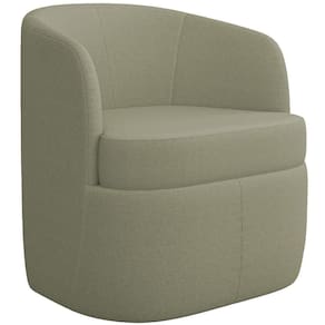 Poltrona Decorativa Giratória Para Sala De Estar Siena K01 Bouclê Verde - Lyam Decor