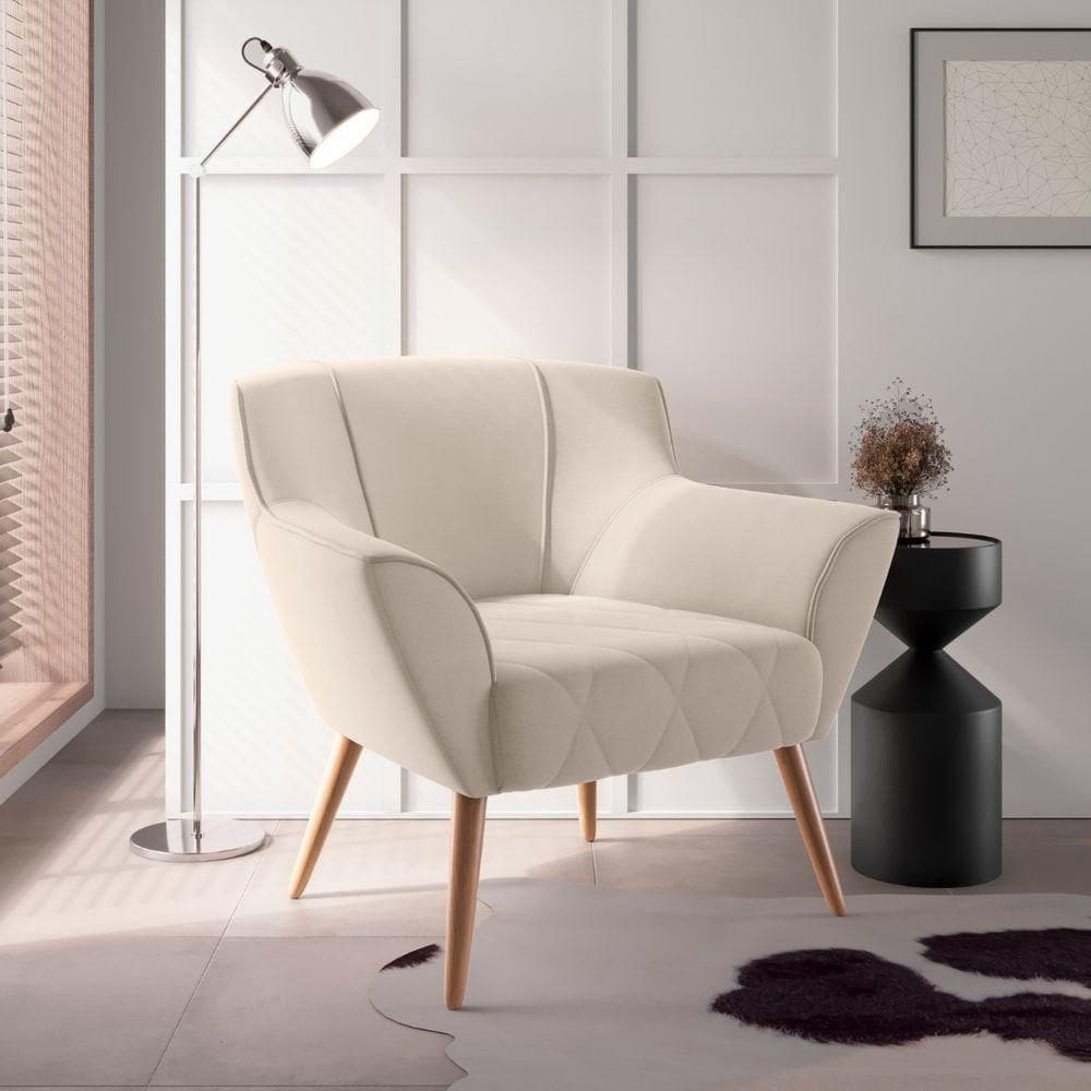 Poltrona Para Sala De Recepção Viana Inca Areia