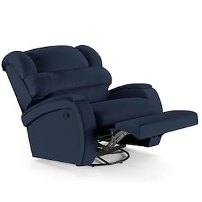 Poltrona Do Papai Reclinável Kalie Glider Giratória Massagem Fh9 Pu Azul - Mpozenato