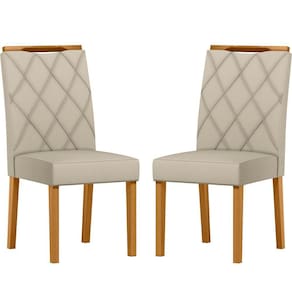 Conjunto Com 2 Cadeiras De Jantar Estofada Sarah Ypê Veludo Nude Ja01